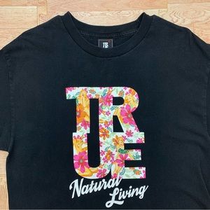 TRUE Natural Living Shirt Black Large Streetwear/Sneaker SF Floral Lady Logo Tee